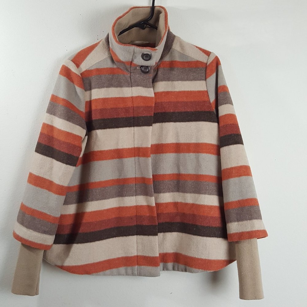 PRANA Lily Orange Stripes Jacket Sz Small